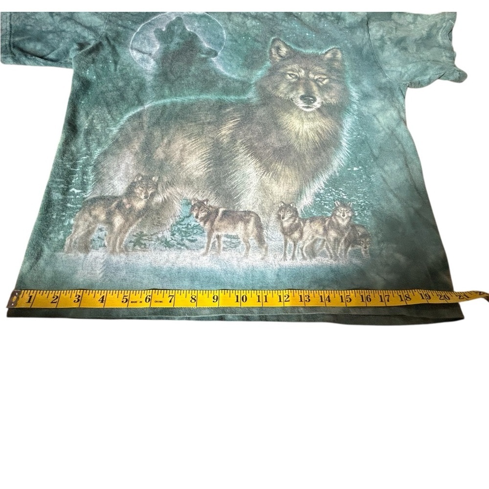 Vintage Wolf Moon Tee Tie Dye Small Liquid Blue Style Faded Graphic - Picture 5 of 12